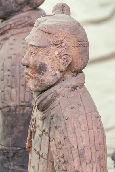 Xian China Maio 2010 Museu Salão Exército Terracota Closeup Cara — Fotografia de Stock