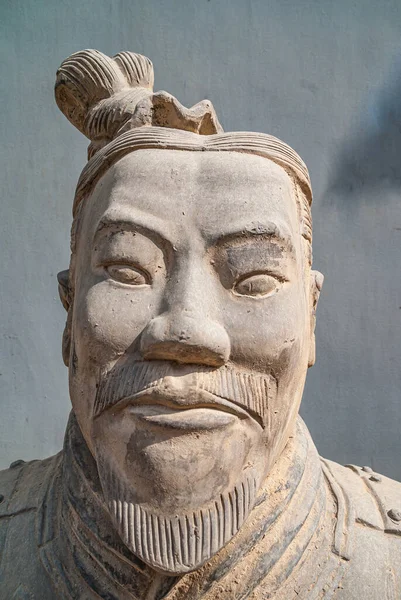Xian Κίνα Μαΐου 2010 Μουσείο Στρατού Τερακότα Πρόσωπο Closeup Του — Φωτογραφία Αρχείου
