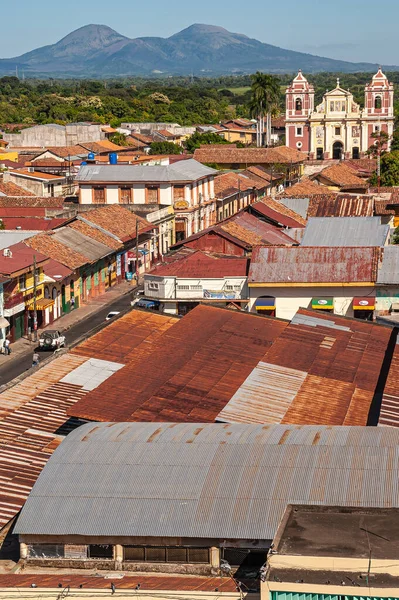 Leon Nicaragua November 2008 Katedralen För Antagande Asuncion Röd Och — Stockfoto