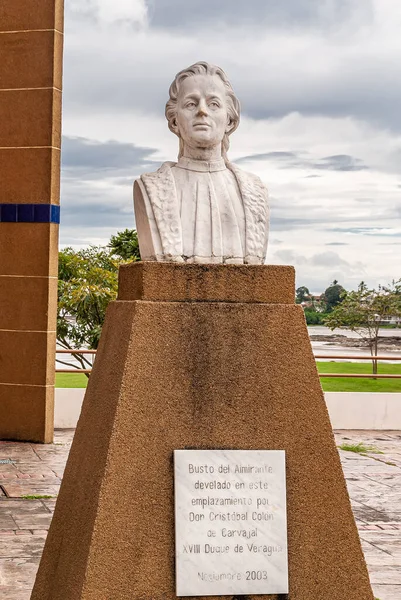 Panama City Panama November 2008 Closeup White Stone Bust Statue — Stock Photo, Image