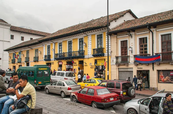Quito Ecuador Diciembre 2008 Centro Histórico Pequeñas Empresas Minoristas Edificios — Foto de Stock