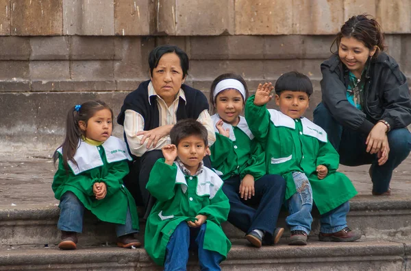Лима Перу Декабря 2008 Года Крупный План Группы Маленьких Детей — стоковое фото