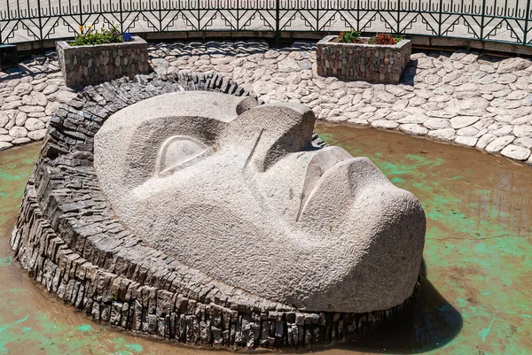 Vicuna Chile December 2008 Downtown Plaza Gabriela Mistral Closeup Stone — Stock Photo, Image