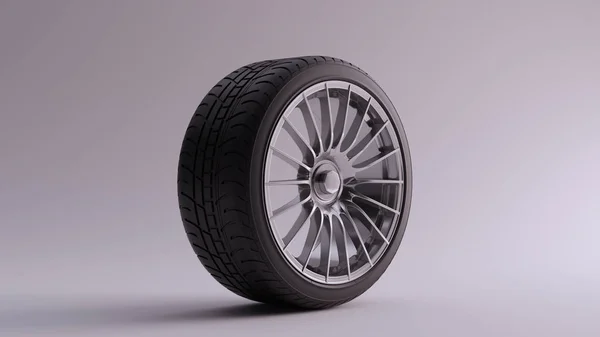 Aluminium Velg Wiel Dunne Spaken Open Wiel Design Zilver Chroom — Stockfoto