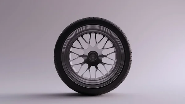 복잡한 스포크 디자인 레이싱 타이어 일러스트 렌더링 — 스톡 사진
