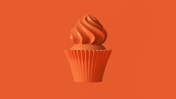 Küçük Turuncu Muffin Kek Illüstrasyon Render — Stok fotoğraf