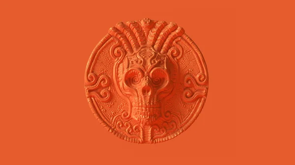 Orange Skull Coin Ilustração — Fotografia de Stock