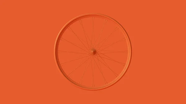 Orange Bicycle Wheel Quarter View Ilustrație Render — Fotografie, imagine de stoc