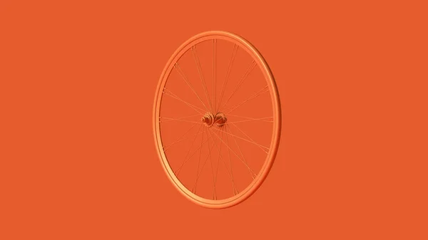 Roue Vélo Orange Vue Quarts Illustration Rendu — Photo