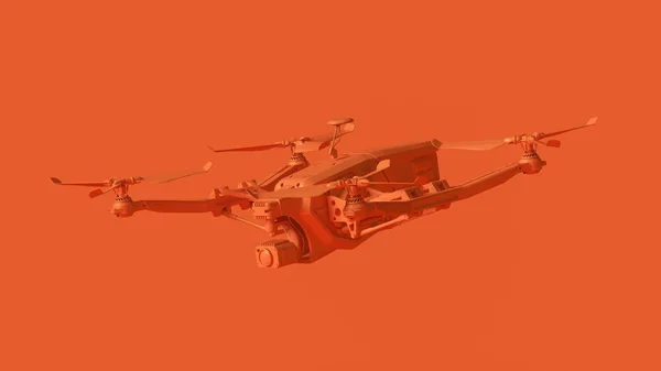 Turuncu Nsansız Hava Aracı Drone Illüstrasyon Render — Stok fotoğraf