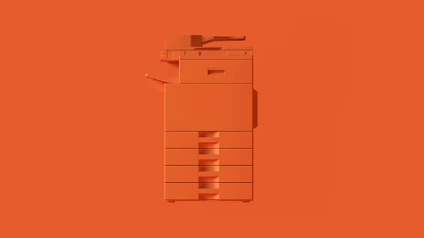 Orange Office Large Printer Illustration Render — Stock Photo, Image