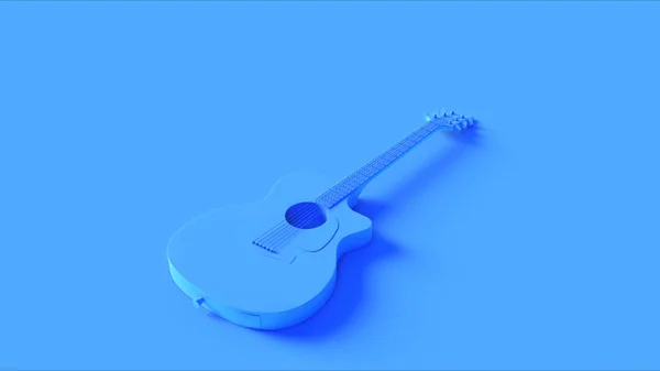 Kék Elektromos Akusztikus Gitár Illusztráció Renderelés — Stock Fotó