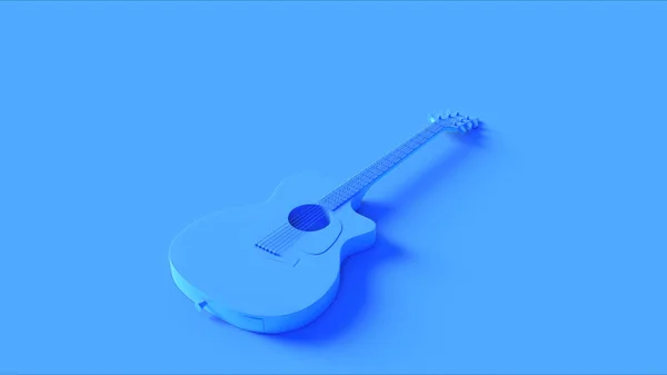 Blue Electric Acoustic Guitar 3d illustration 3d rendering