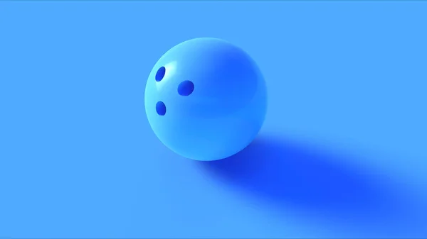 Bola Boliche Azul Ilustração Renderização — Fotografia de Stock