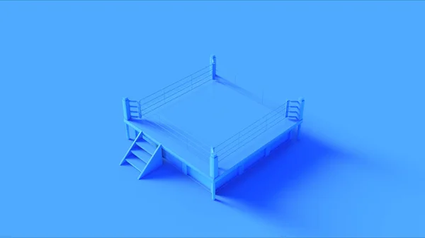 Blue Boxing Ring Illustrazione Rendering — Foto Stock