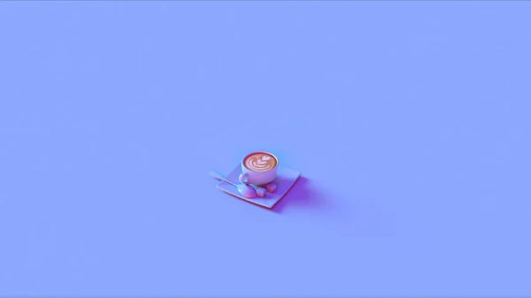 Blue Pink Cappuccino Illustration Rendering — Stock Photo, Image