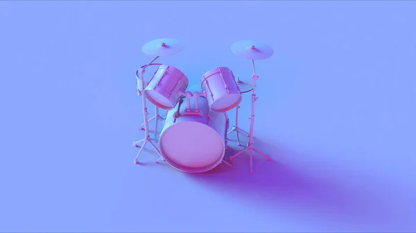 Blue Pink Drum Kit Ілюстрація Рендеринг — стокове фото