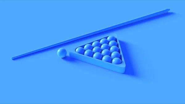 Blue Pool Cue Ballen Illustratie Rendering — Stockfoto