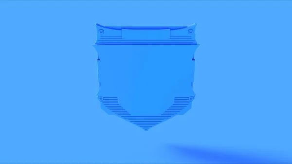 Azul Escudo Emblema Ilustração Renderização — Fotografia de Stock