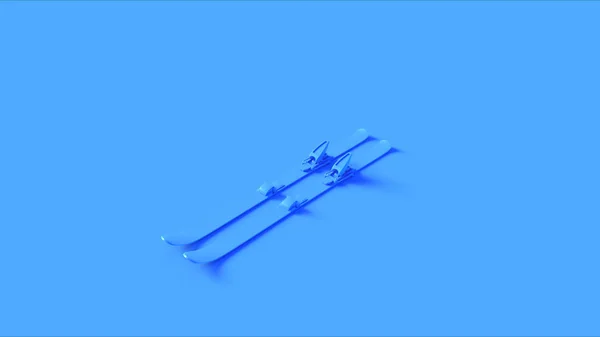 Blaue Skier Illustration Rendering — Stockfoto