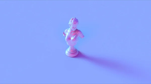 Estátua Rosa Azul Ilustração Renderização — Fotografia de Stock