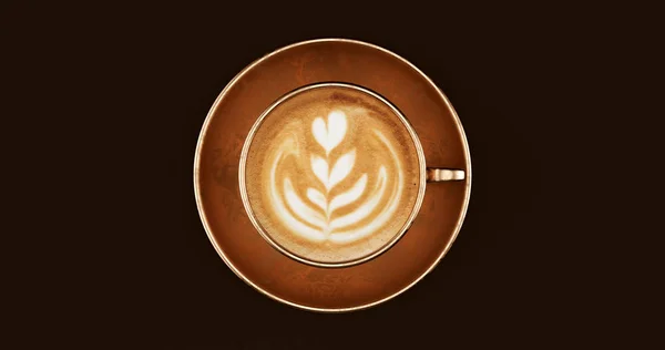 Mosazný Šálek Kávy Cappuccino Ilustrace — Stock fotografie