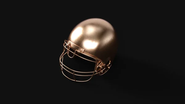 Brass American Football Helmet 3d illustration 3d rendering
