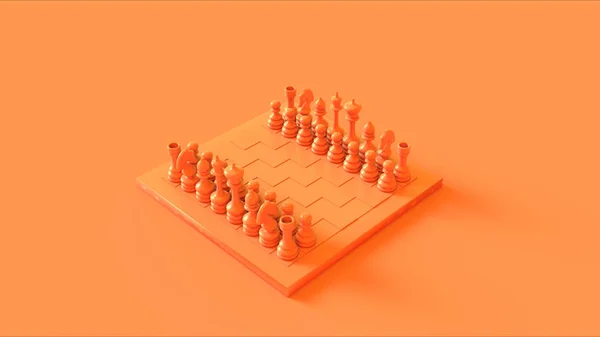 チェスボードとピース3Dイラスト3Dレンダリング — ストック写真
