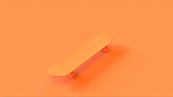オレンジスケートボード3Dイラスト3Dレンダリング — ストック写真
