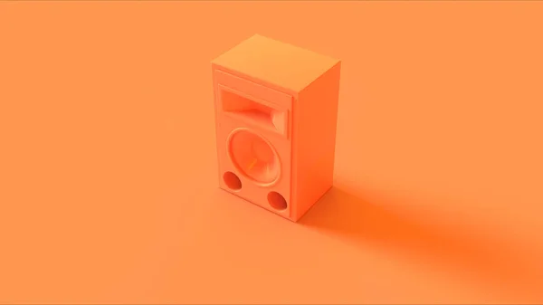 オレンジスピーカーユニット3Dイラスト3Dレンダリング — ストック写真