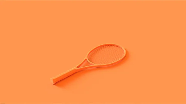 Raqueta Tenis Naranja Ilustración Renderizado — Foto de Stock