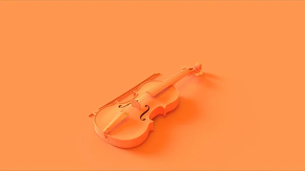 Orangefarbene Geige Illustration Rendering — Stockfoto