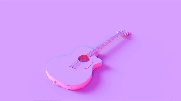 ピンクエレキアコースティックギター3Dイラスト3Dレンダリング — ストック写真