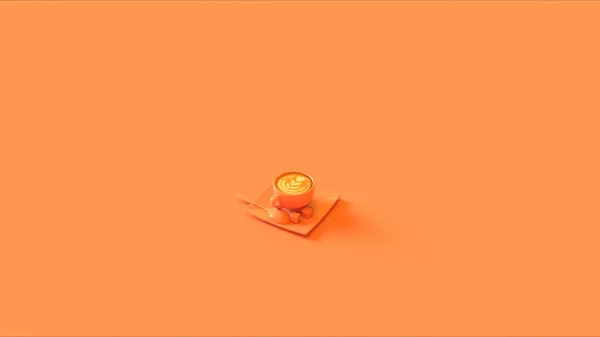 Orange Coffee Cup Cappuccino Illustration — Stock Photo, Image