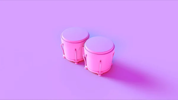 粉红色邦戈3D插图3D渲染 — 图库照片