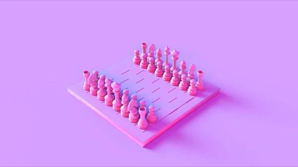 Chess Board Pieces Illustration Rendering — Stock Photo, Image