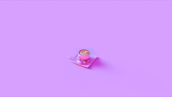 Pink Coffee Cup Cappuccino Illustration — Stock Photo, Image
