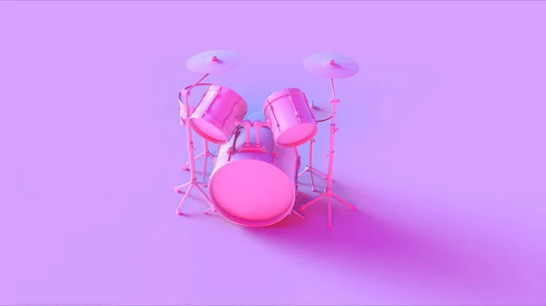 Pink Drum Kit Иллюстрации — стоковое фото