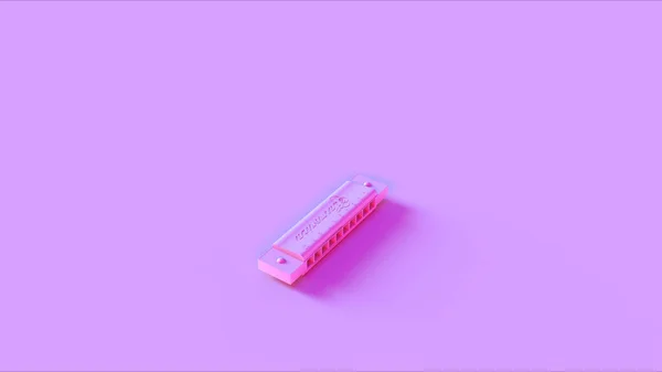 粉红色口琴 — 图库照片