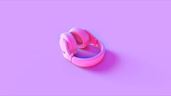 Auriculares Modernos Rosa Ilustración —  Fotos de Stock