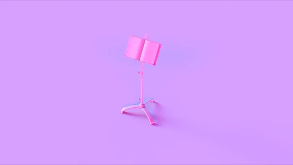 Suporte Música Folha Rosa Ilustração Renderização — Fotografia de Stock