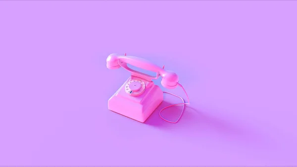 Rosa Telefono Illustrazione Rendering — Foto Stock