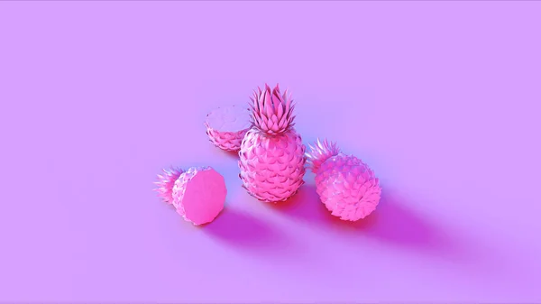Różowe Pinejabłka Ilustracja Renderowania — Zdjęcie stockowe