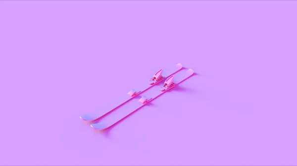 Розовые Лыжи Иллюстрация Рендеринг — стоковое фото