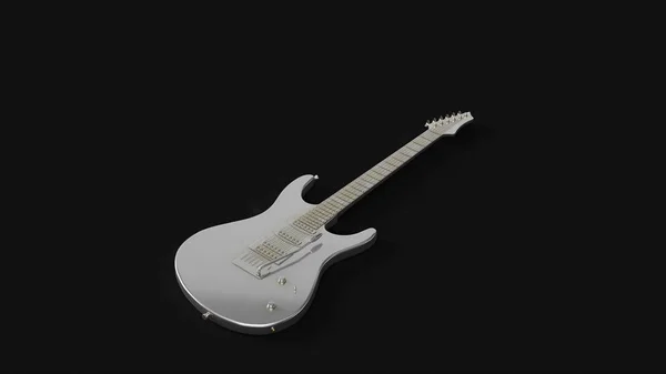 Silver Electric Guitar Иллюстрация Рендеринг — стоковое фото