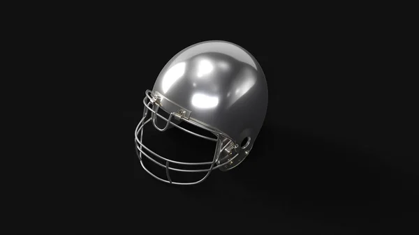 Silver American Football Helmet Illustration Rendering — Stock Photo, Image