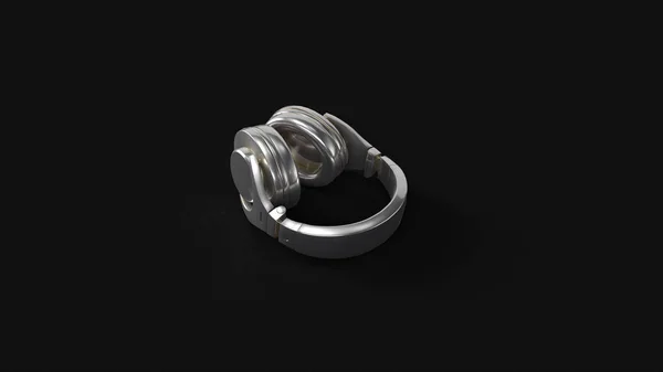 Silver Modern Headphones Ilustração — Fotografia de Stock