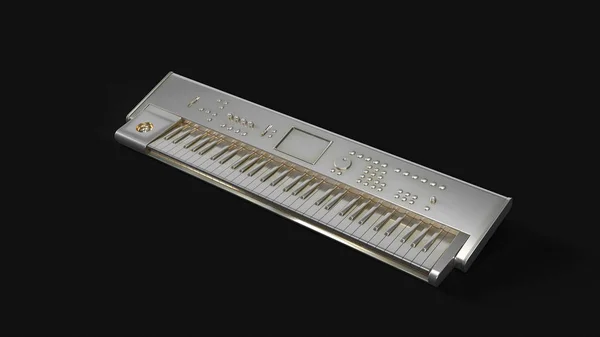 Silberne Tastatur Abbildung Rendering — Stockfoto