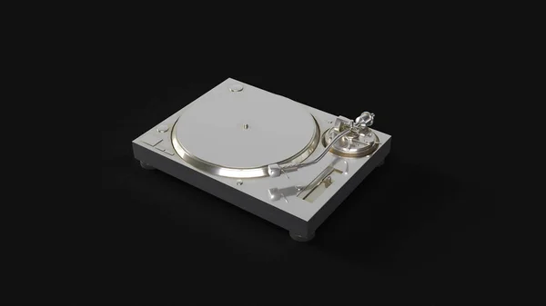 Silver Record Player Giradiscos Ilustración — Foto de Stock