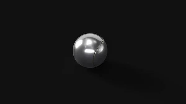 シルバーテニスボール3Dイラスト3Dレンダリング — ストック写真